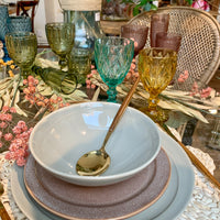 Vajilla gres esmaltado bicolor 6 serv.