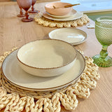 Vajilla porcelana beige 12 piezas