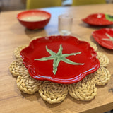 Plato tomate cerámica 28x28x2,8 cm