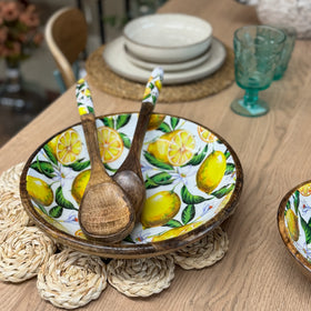 Plato hondo limones grande 30x30x8 cm