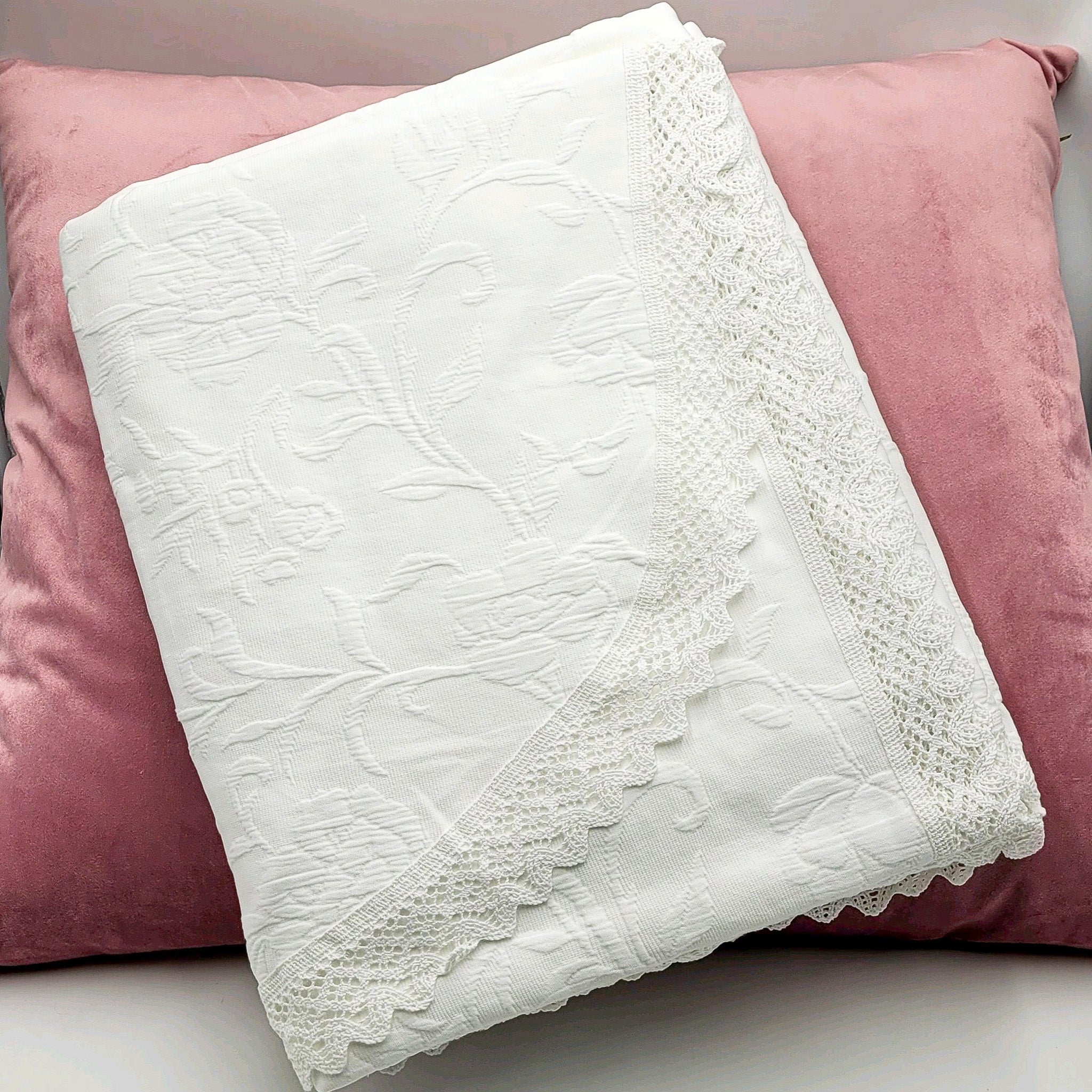 Colcha blanca panal cama 150 – Petra Decora