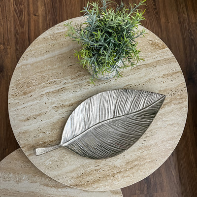 Decoración Bandejas decorativas Metal Plateado