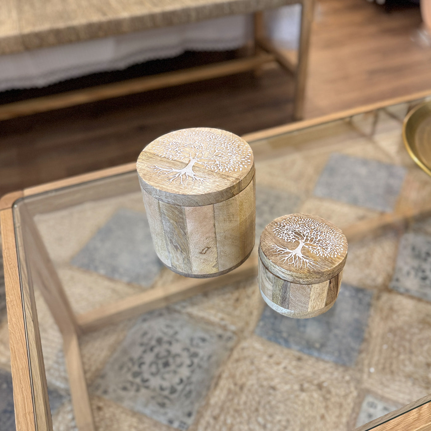 Decoración Cajas decorativas Con Tapa Madera Natural