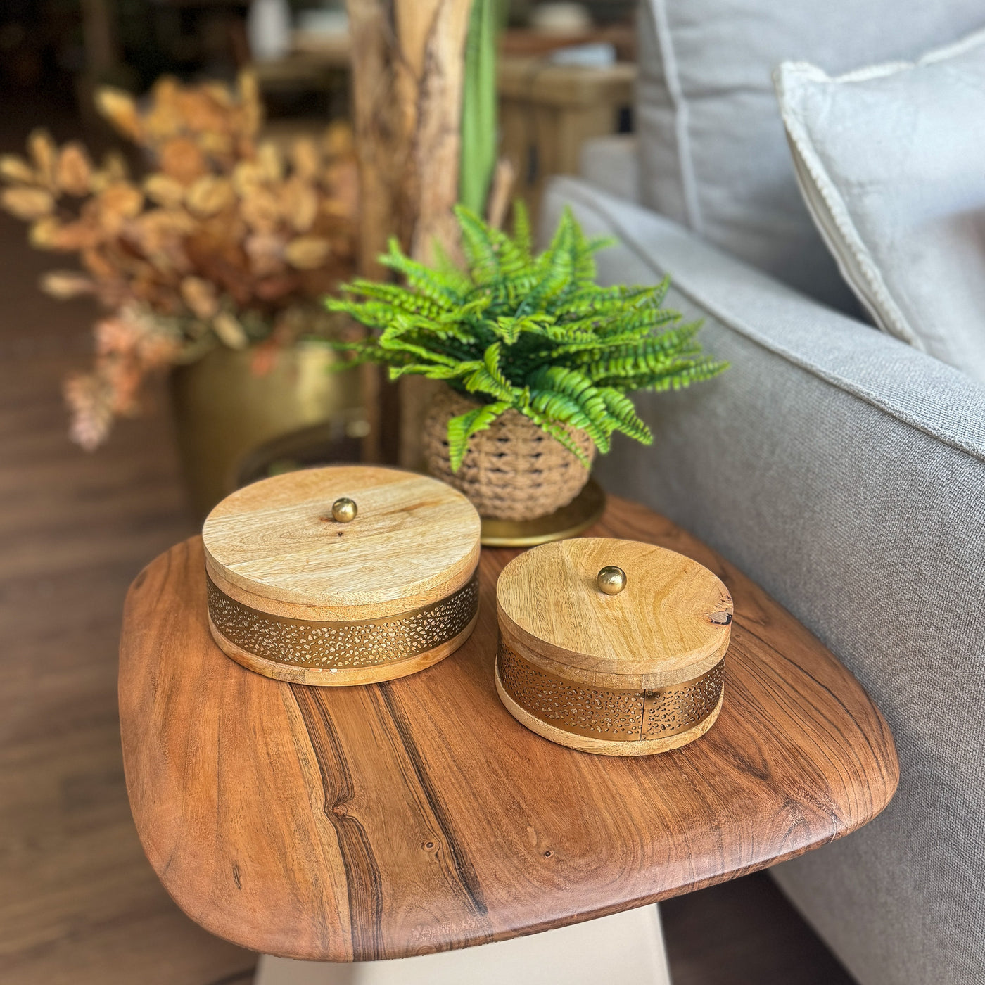 Decoración Cajas decorativas Con Tapa Madera Natural