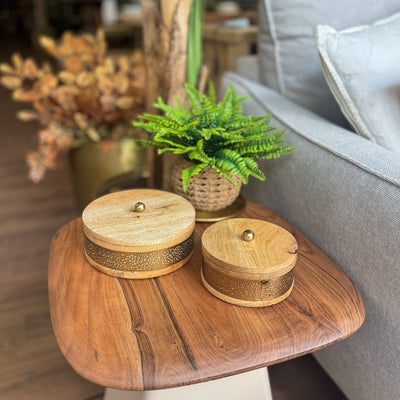 Decoración Cajas decorativas Con Tapa Madera Natural