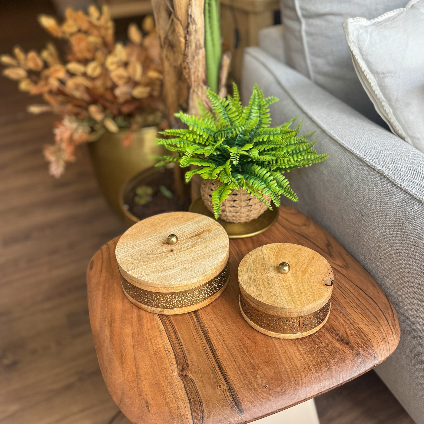 Decoración Cajas decorativas Con Tapa Madera Natural