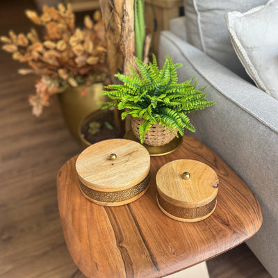 Decoración Cajas decorativas Con Tapa Madera Natural