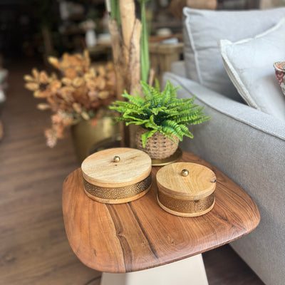 Decoración Cajas decorativas Con Tapa Madera Natural