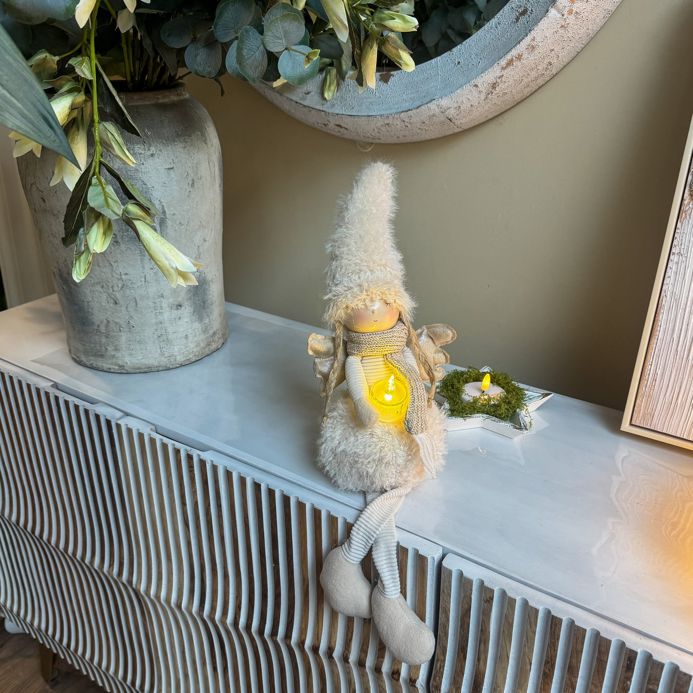 Decoración Figuras decorativas Fibras sintéticas Beige