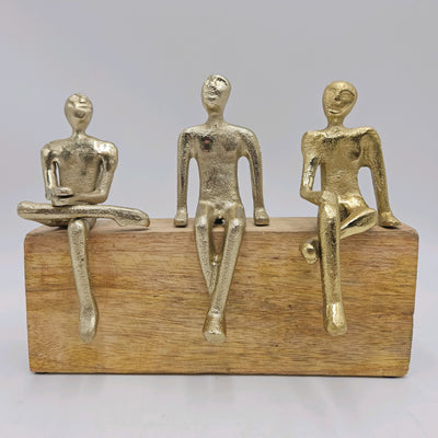Decoración Figuras decorativas Madera Dorado