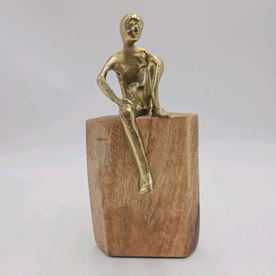 Decoración Figuras decorativas Madera Dorado