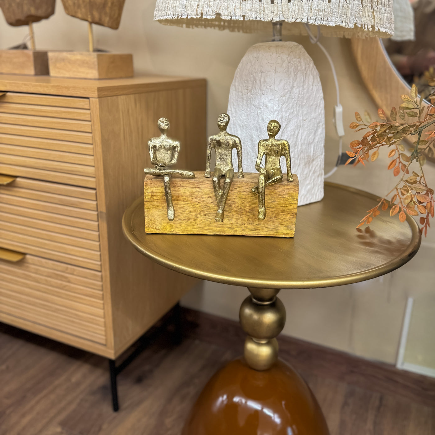 Decoración Figuras decorativas Madera Dorado