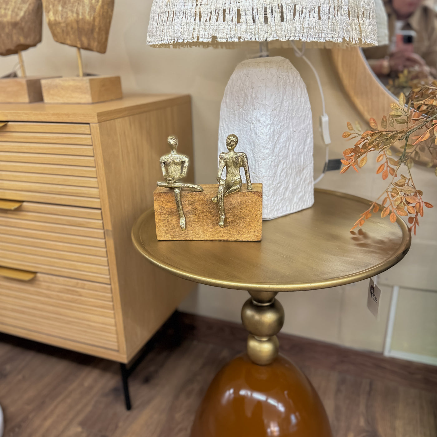 Decoración Figuras decorativas Madera Dorado