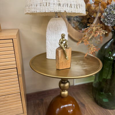 Decoración Figuras decorativas Madera Dorado