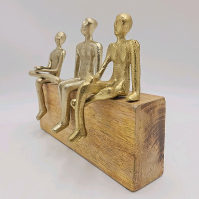 Decoración Figuras decorativas Madera Dorado