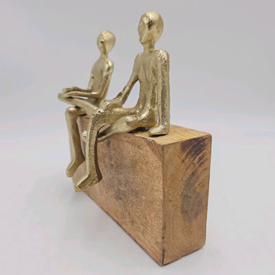 Decoración Figuras decorativas Madera Dorado