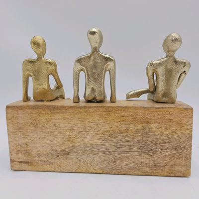 Decoración Figuras decorativas Madera Dorado