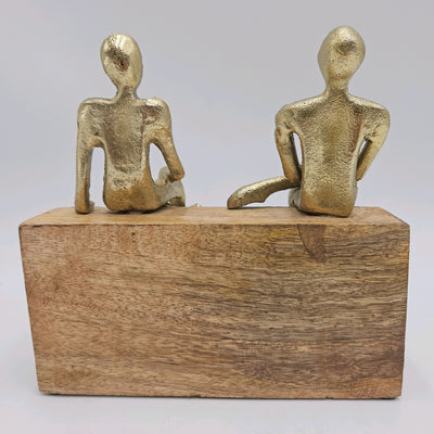Decoración Figuras decorativas Madera Dorado