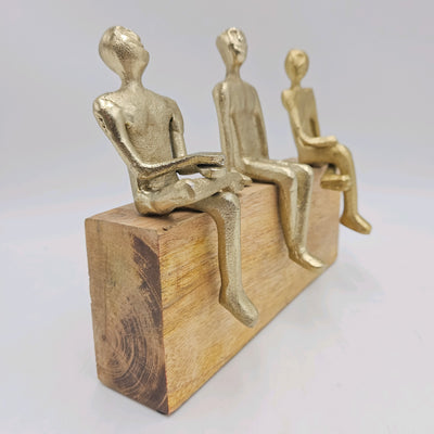 Decoración Figuras decorativas Madera Dorado