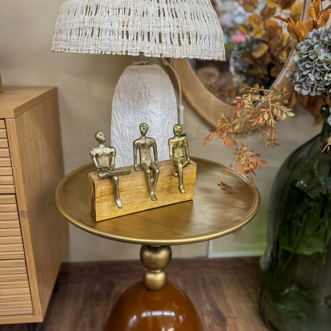 Decoración Figuras decorativas Madera Dorado