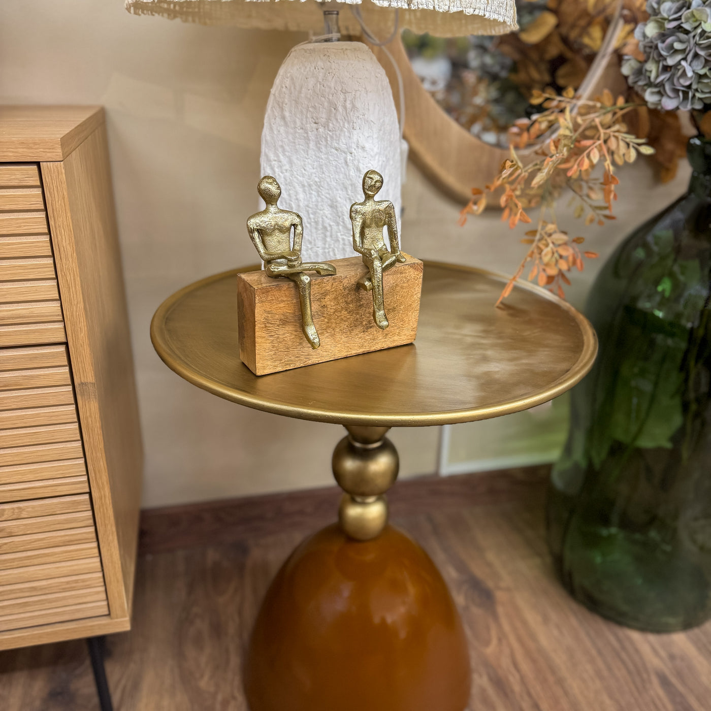 Decoración Figuras decorativas Madera Dorado
