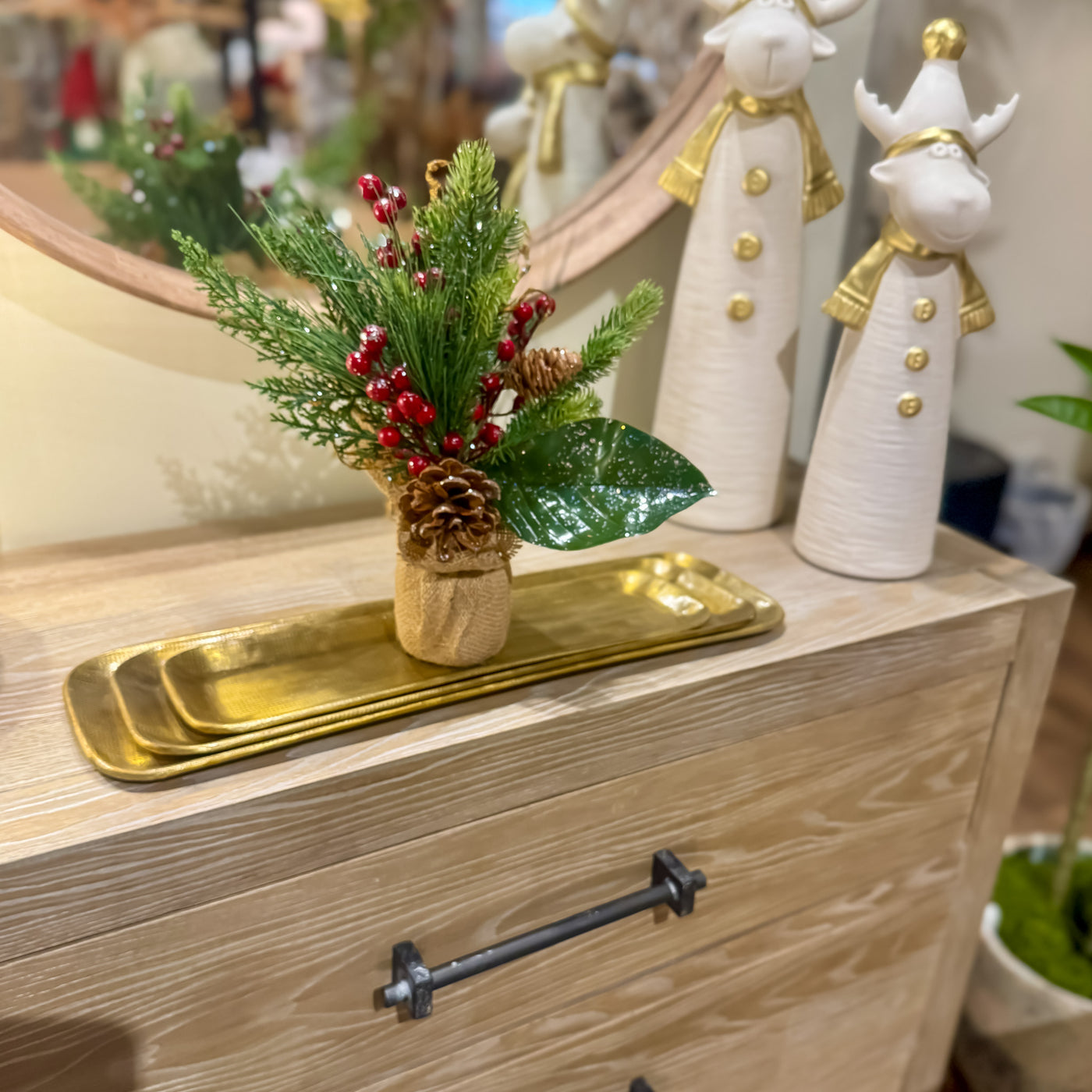 Decoración Figuras decorativas Navidad Algodón Verde