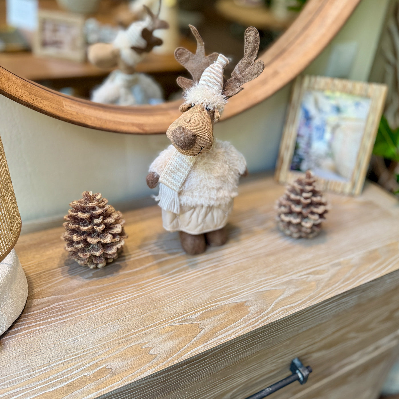 Decoración Figuras decorativas Navidad Poliéster Beige