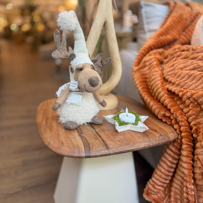 Decoración Figuras decorativas Navidad Poliéster Beige