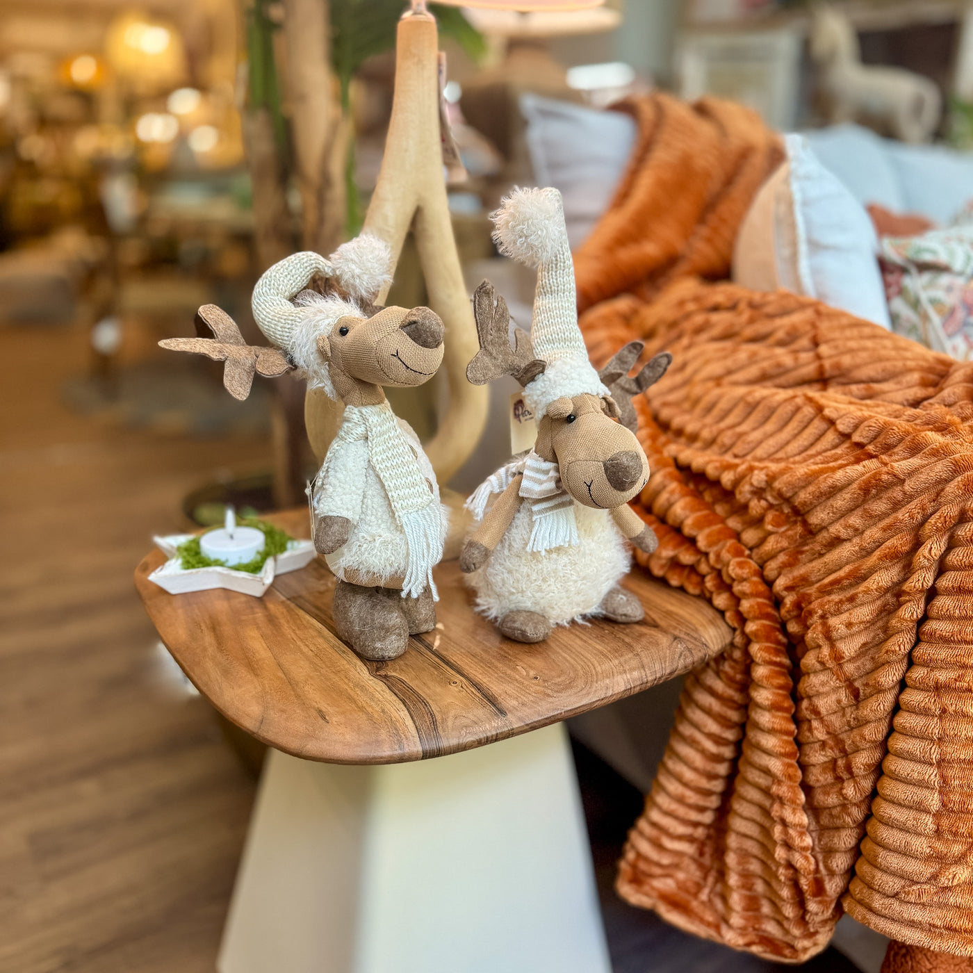 Decoración Figuras decorativas Navidad Poliéster Beige