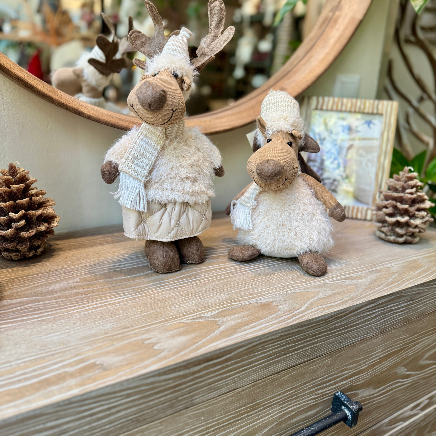 Decoración Figuras decorativas Navidad Poliéster Beige