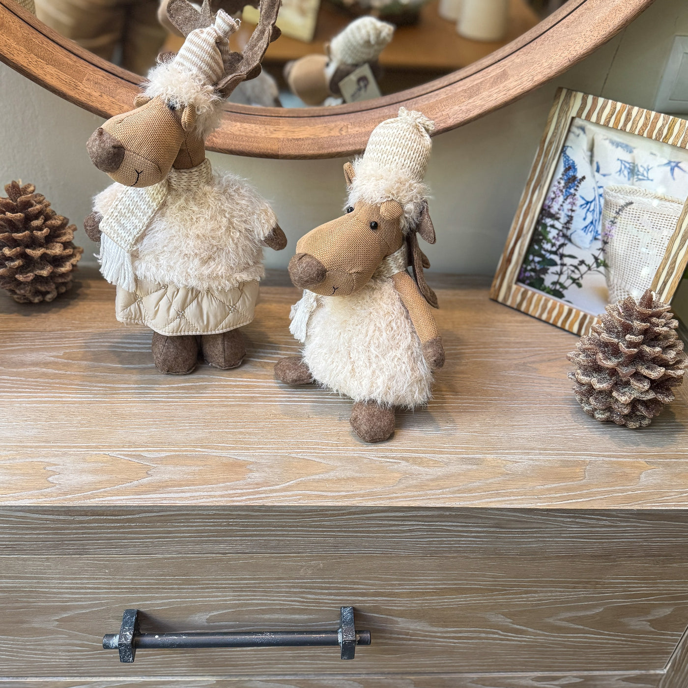 Decoración Figuras decorativas Navidad Poliéster Beige