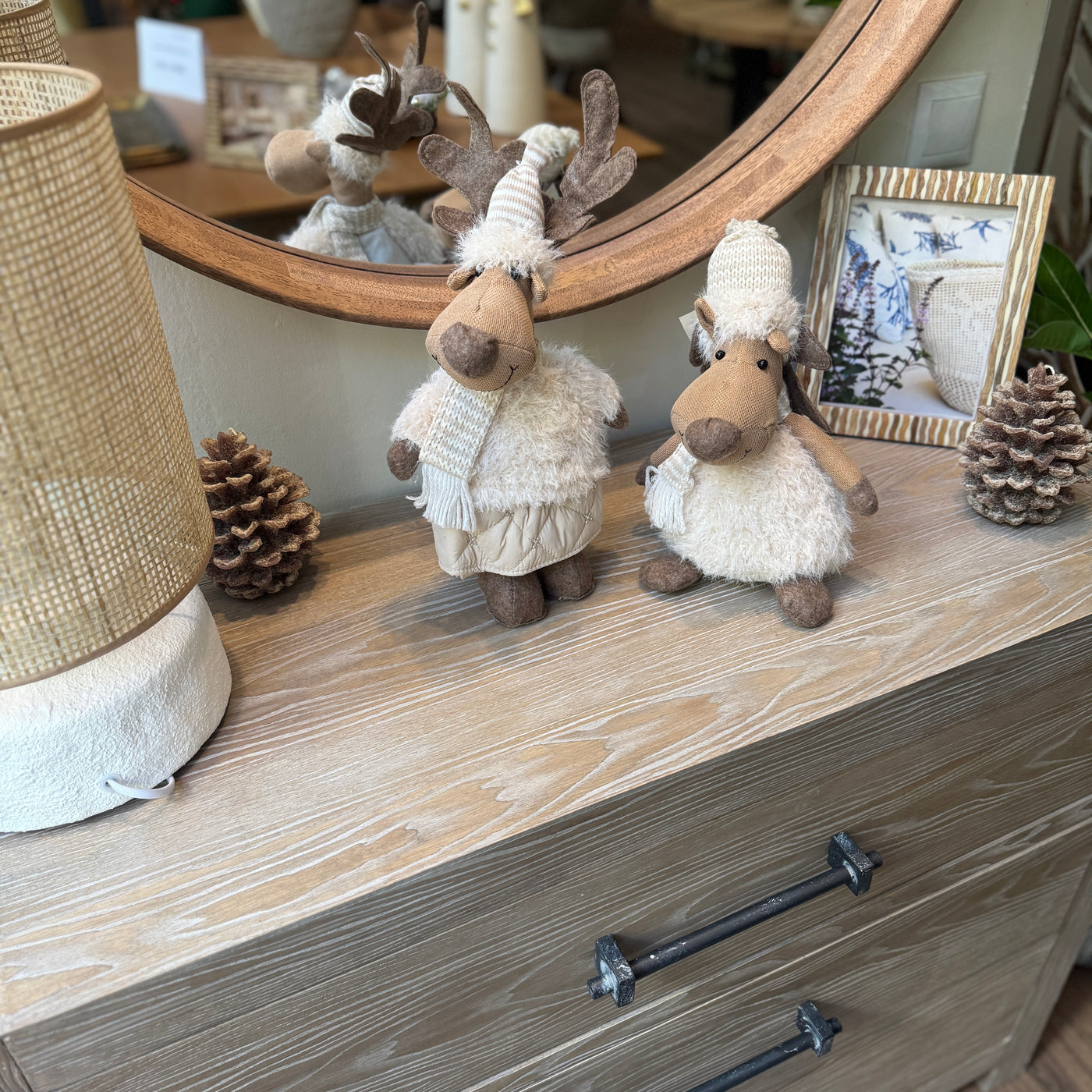 Decoración Figuras decorativas Navidad Poliéster Beige