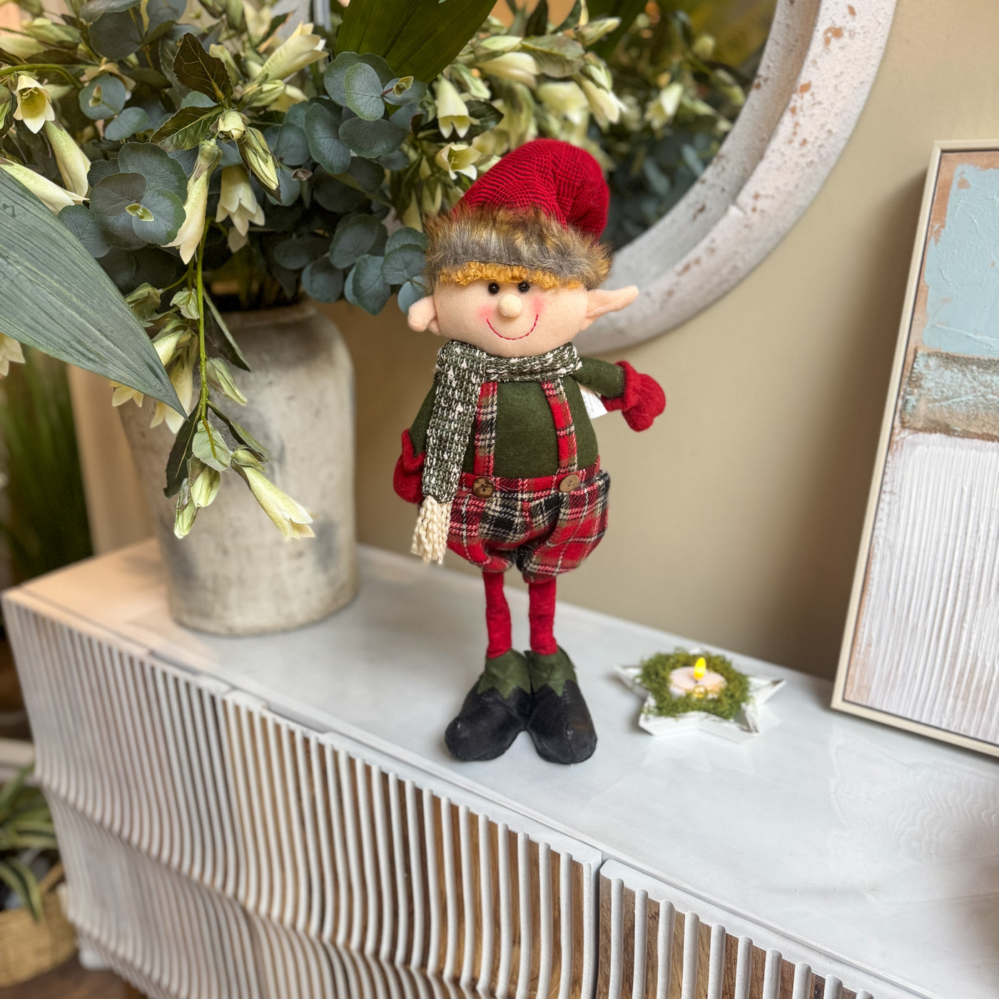 Decoración Figuras decorativas Navidad Poliéster Rojo