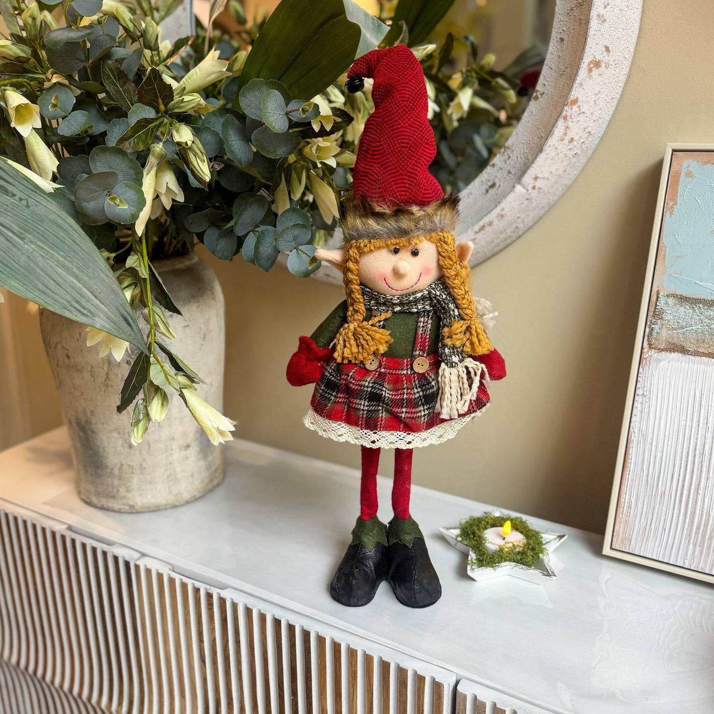 Decoración Figuras decorativas Navidad Poliéster Rojo