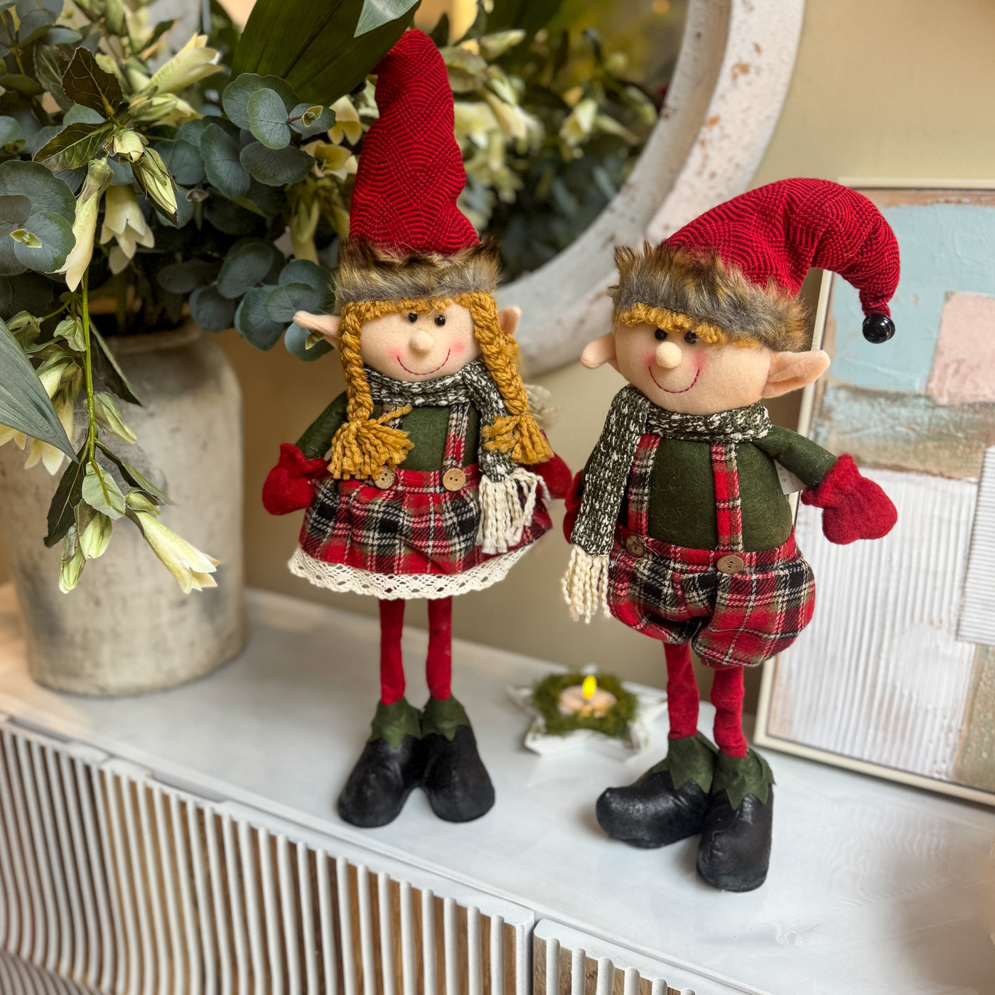 Decoración Figuras decorativas Navidad Poliéster Rojo