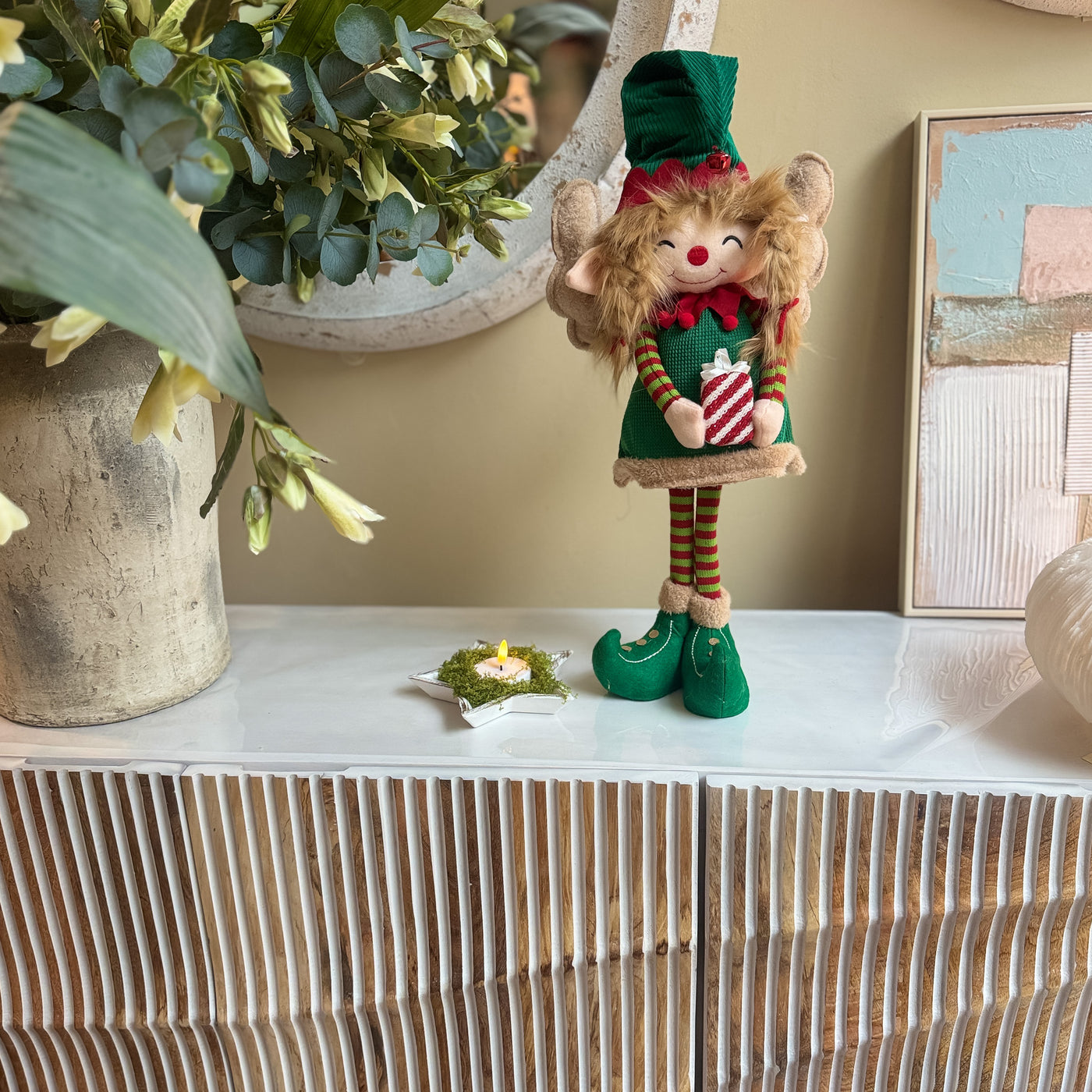 Decoración Figuras decorativas Navidad Poliéster Verde