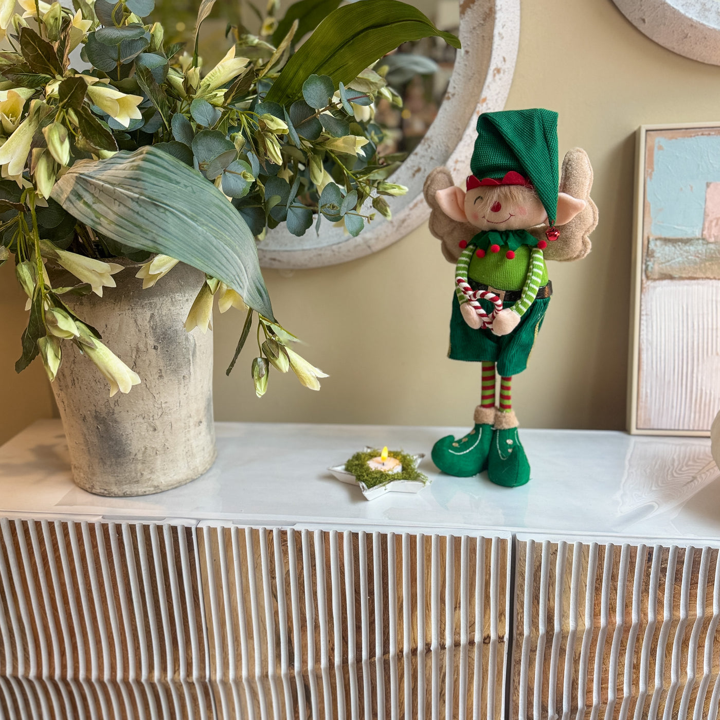 Decoración Figuras decorativas Navidad Poliéster Verde