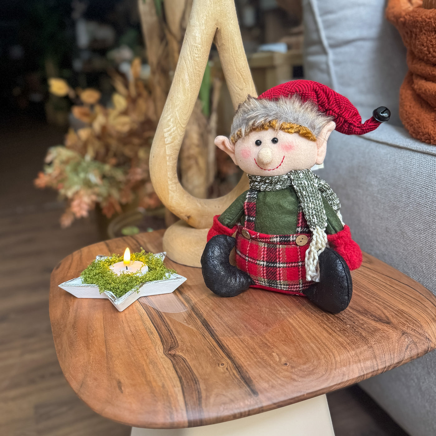 Decoración Figuras decorativas Navidad Poliéster Verde