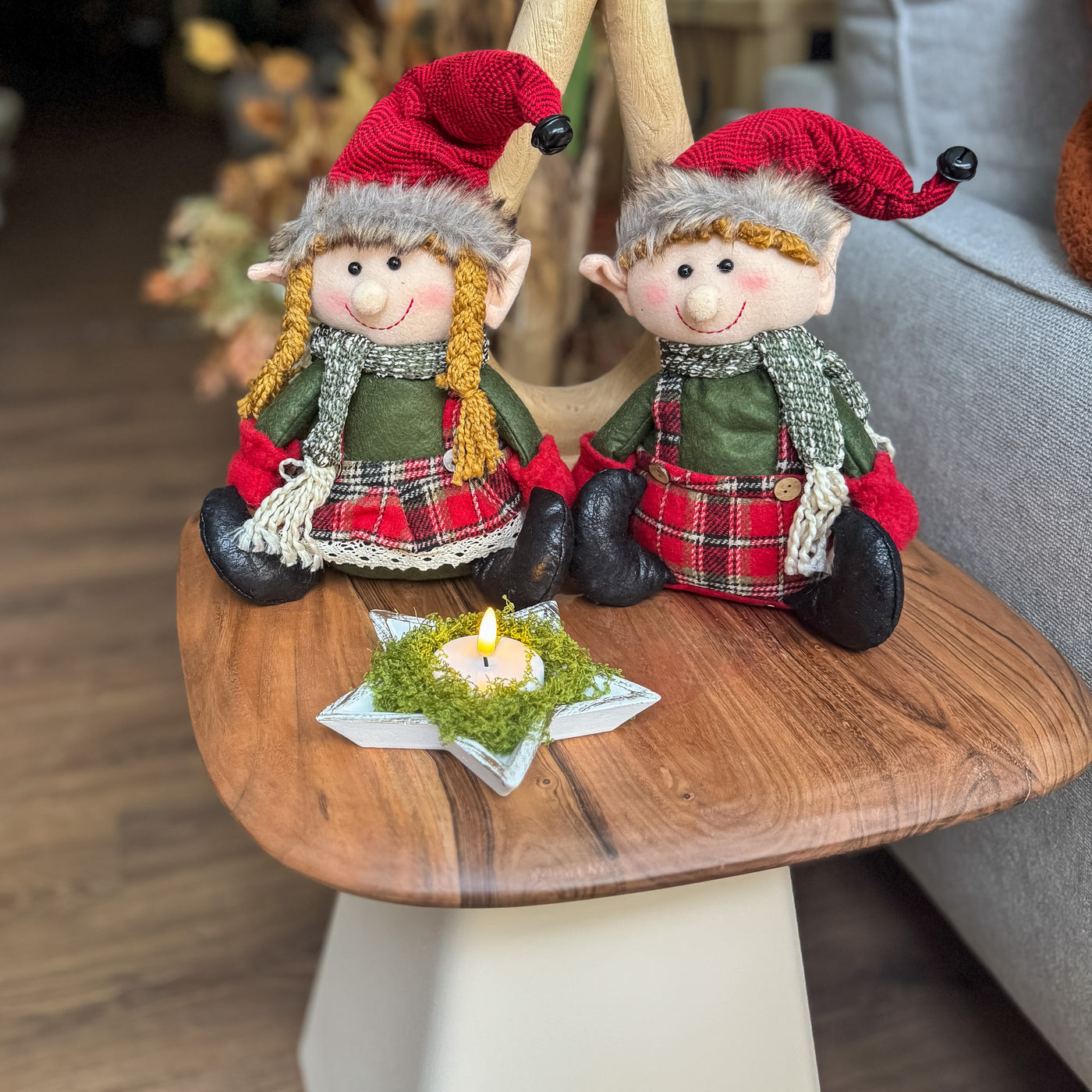 Decoración Figuras decorativas Navidad Poliéster Verde