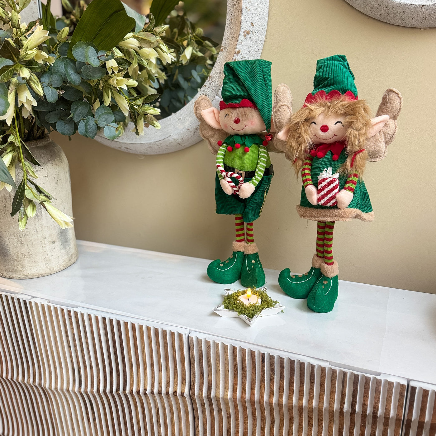 Decoración Figuras decorativas Navidad Poliéster Verde