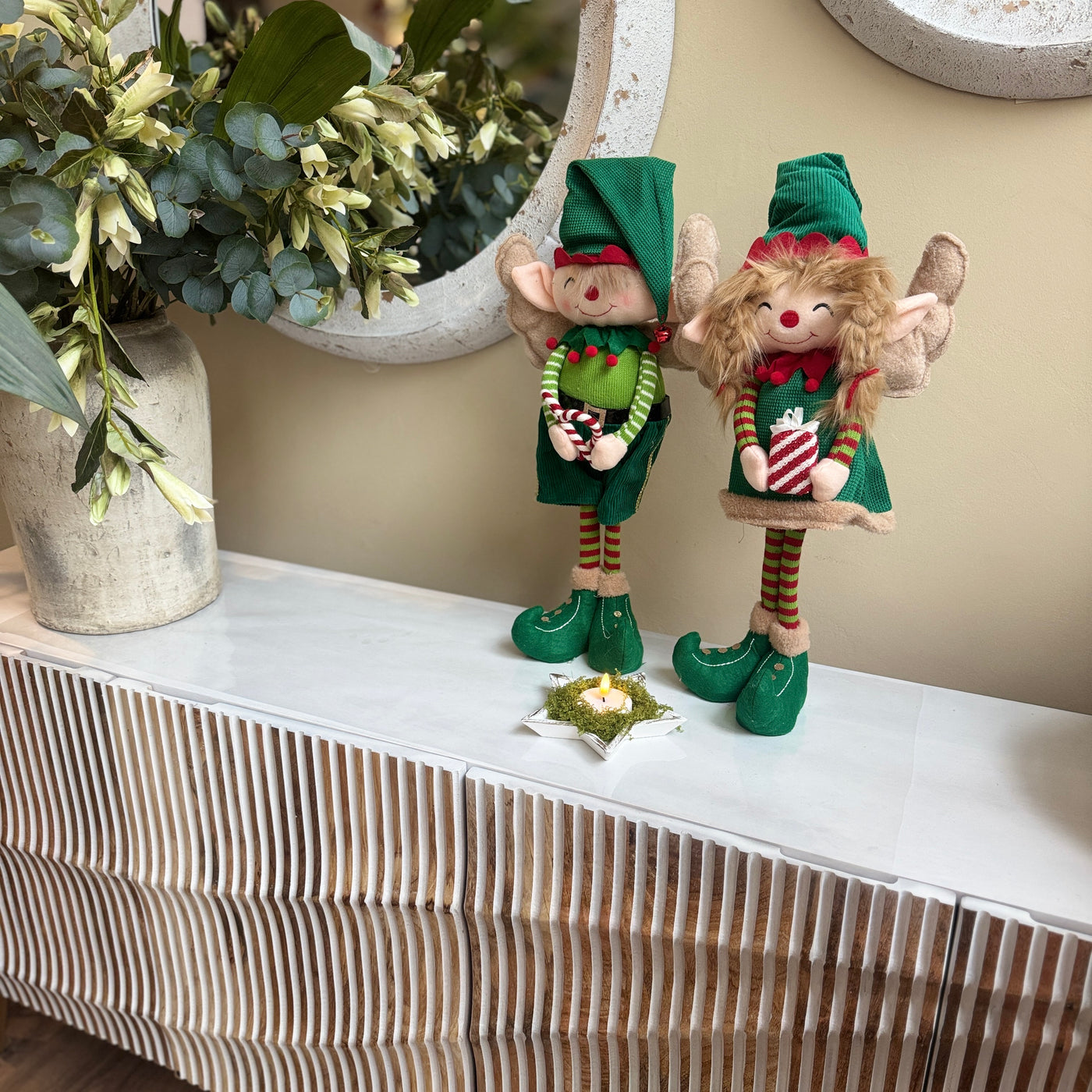 Decoración Figuras decorativas Navidad Poliéster Verde