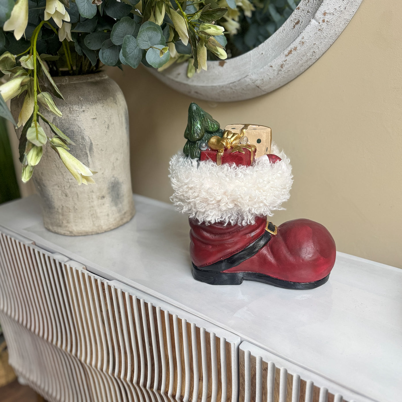 Decoración Figuras decorativas Navidad Resina Rojo