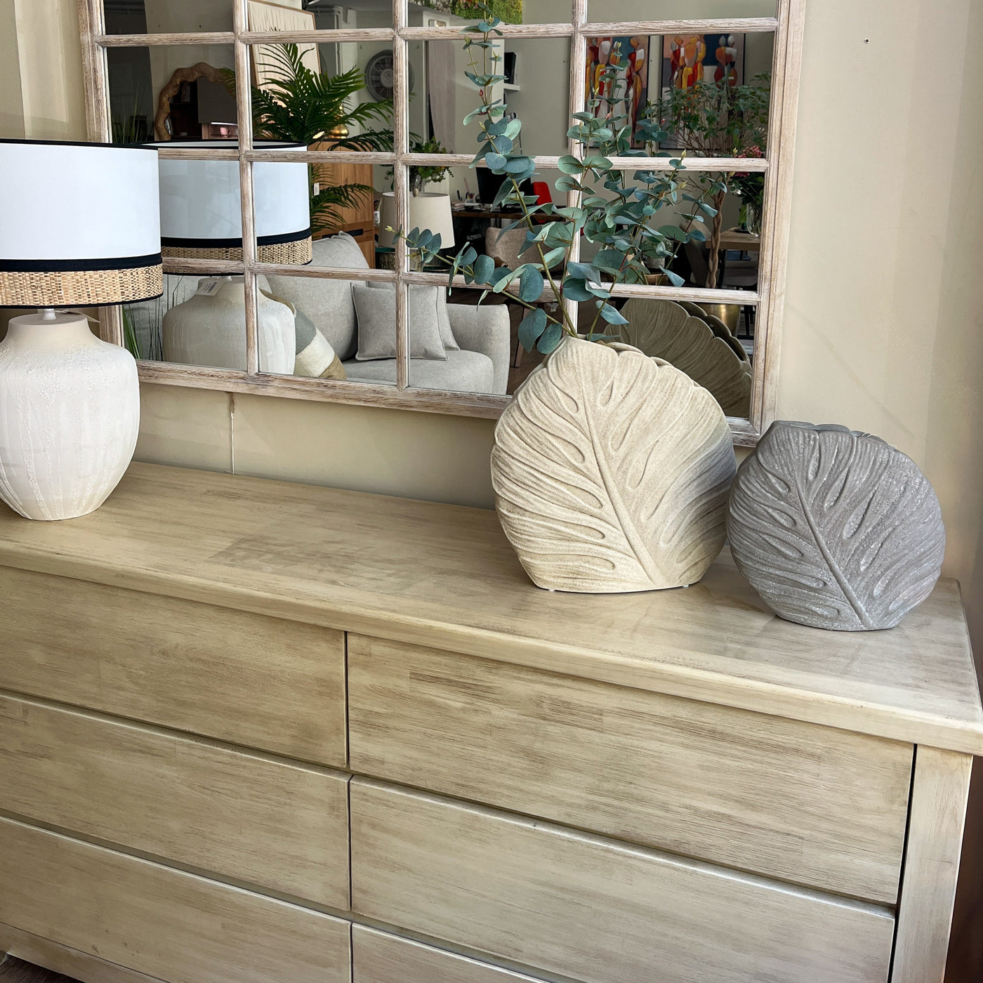 Decoración Jarrones Resina Gris