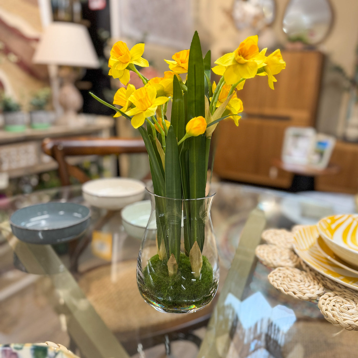Decoración Jarrones Vidrio y cristal Amarillo