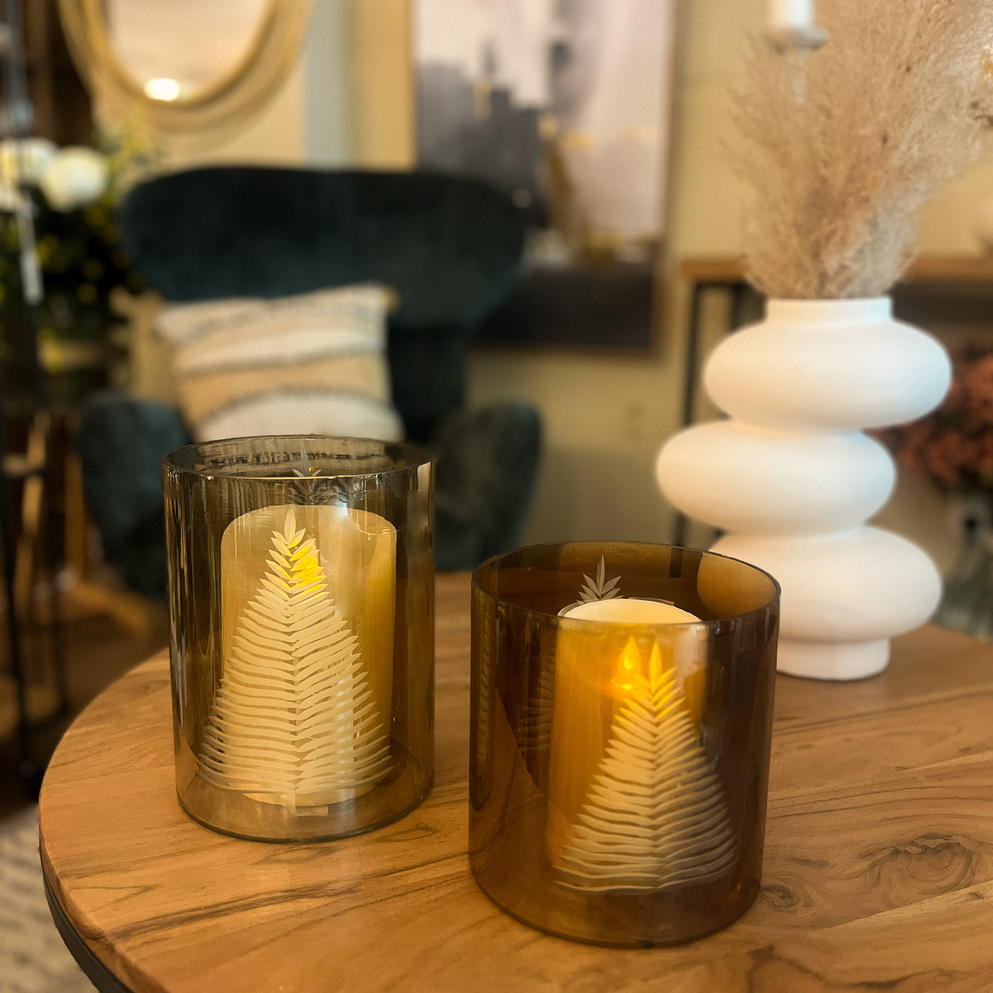 Decoración Velas y accesorios Portavelas Cristal Marrón