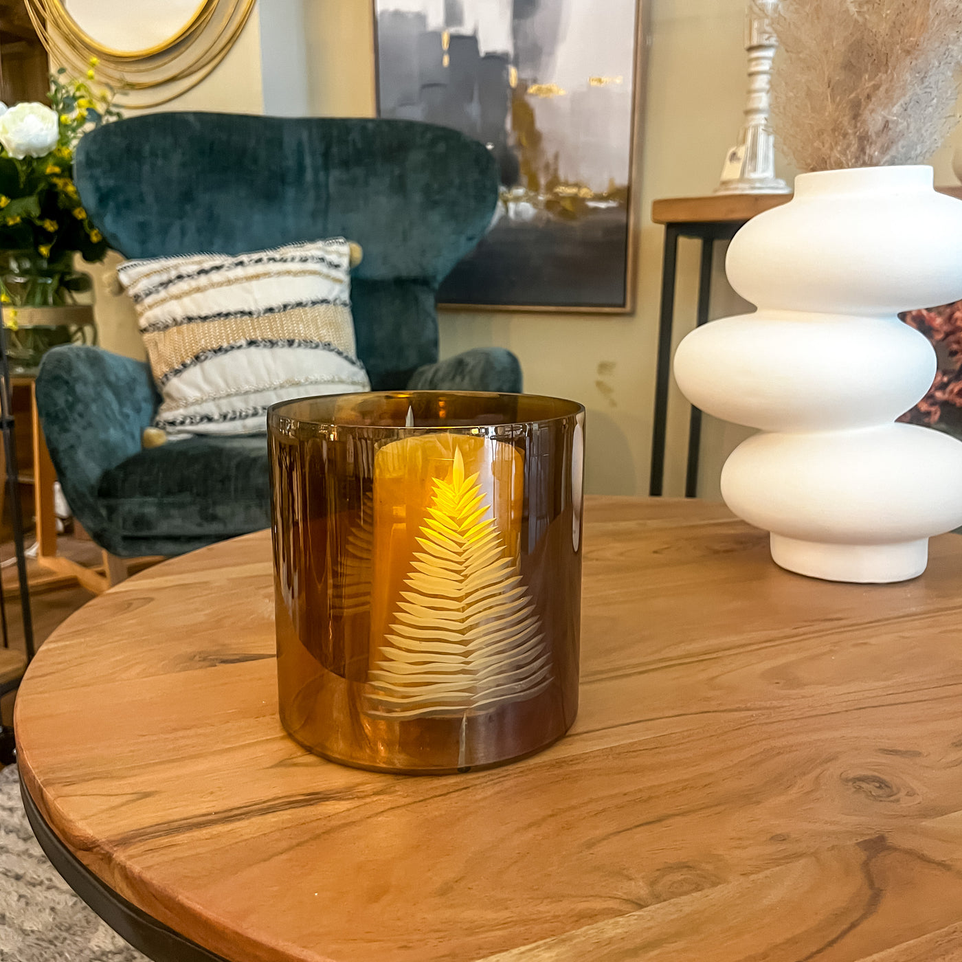 Decoración Velas y accesorios Portavelas Cristal Marrón