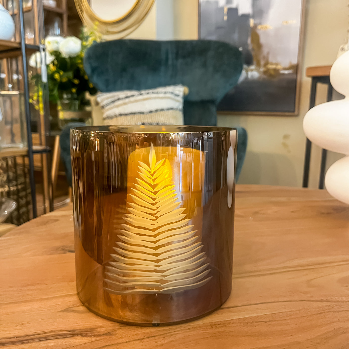 Decoración Velas y accesorios Portavelas Cristal Marrón