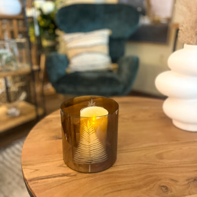 Decoración Velas y accesorios Portavelas Cristal Marrón