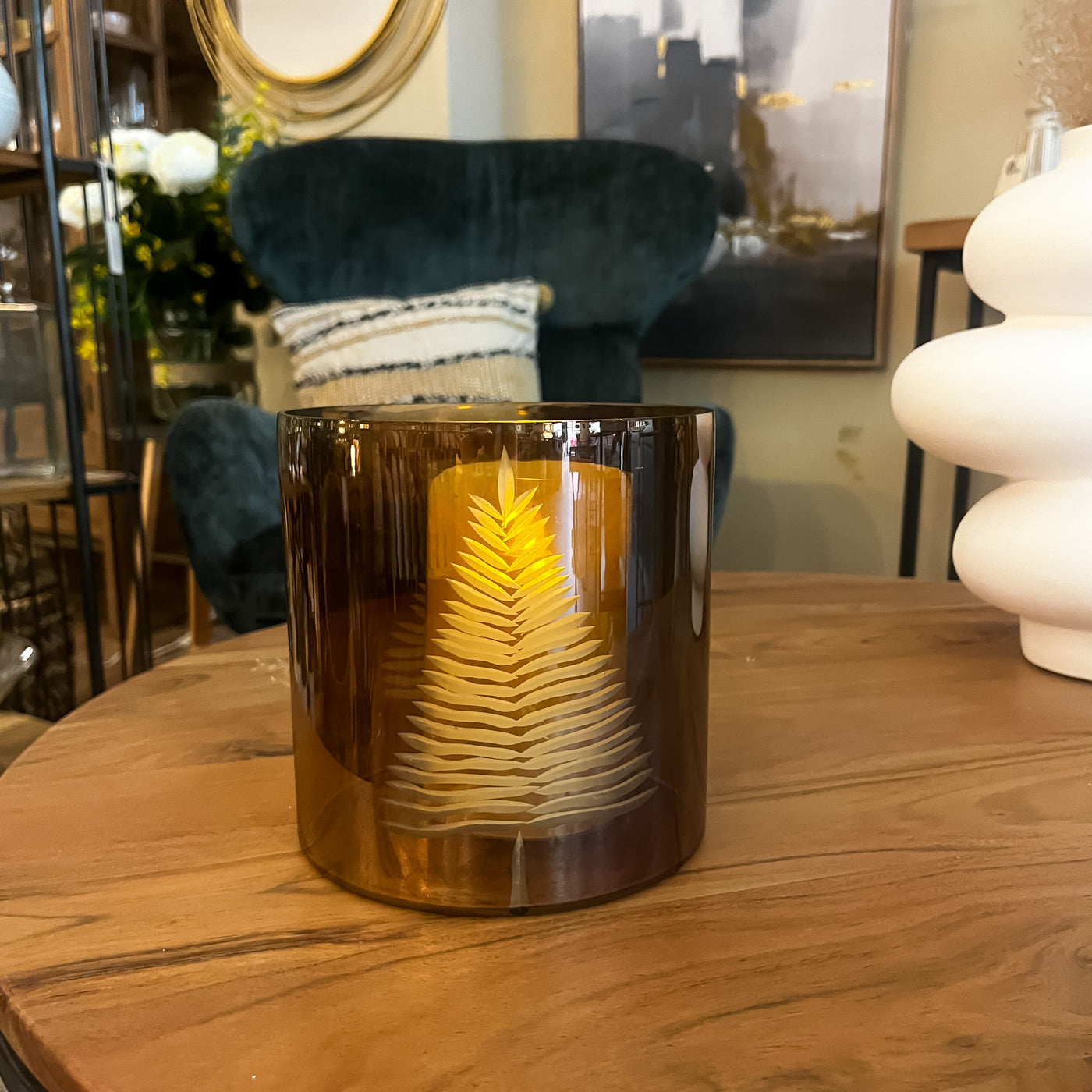 Decoración Velas y accesorios Portavelas Cristal Marrón