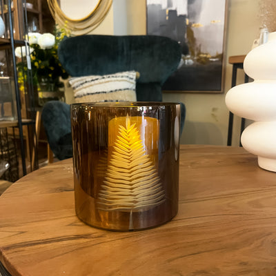 Decoración Velas y accesorios Portavelas Cristal Marrón